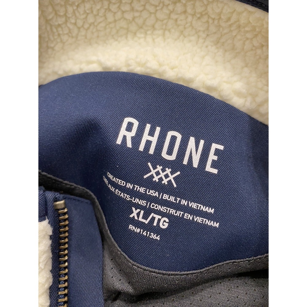 Rhone Men's Jacket Full Zip Fleece Sweater Pockets Size XL Created In USA White‎ - Picture 4 of 7